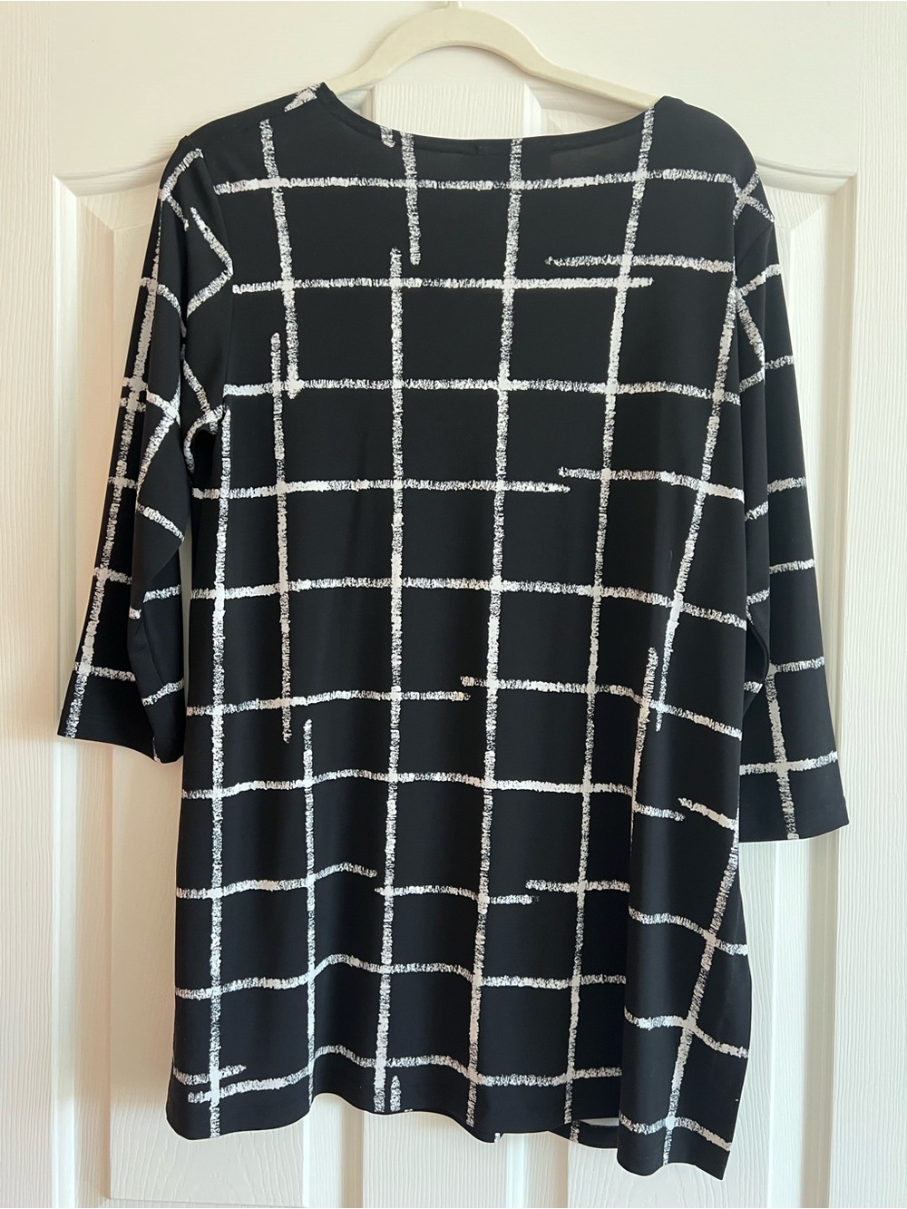 Sympli Black & White Windowpane Tunic Dress - Picture 2 of 2